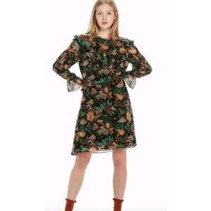 Scotch and Soda Maison Scotch Dress Size Small Jungle Print Ruffle Fantastique